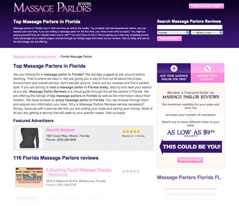 Massage parlor reviews.